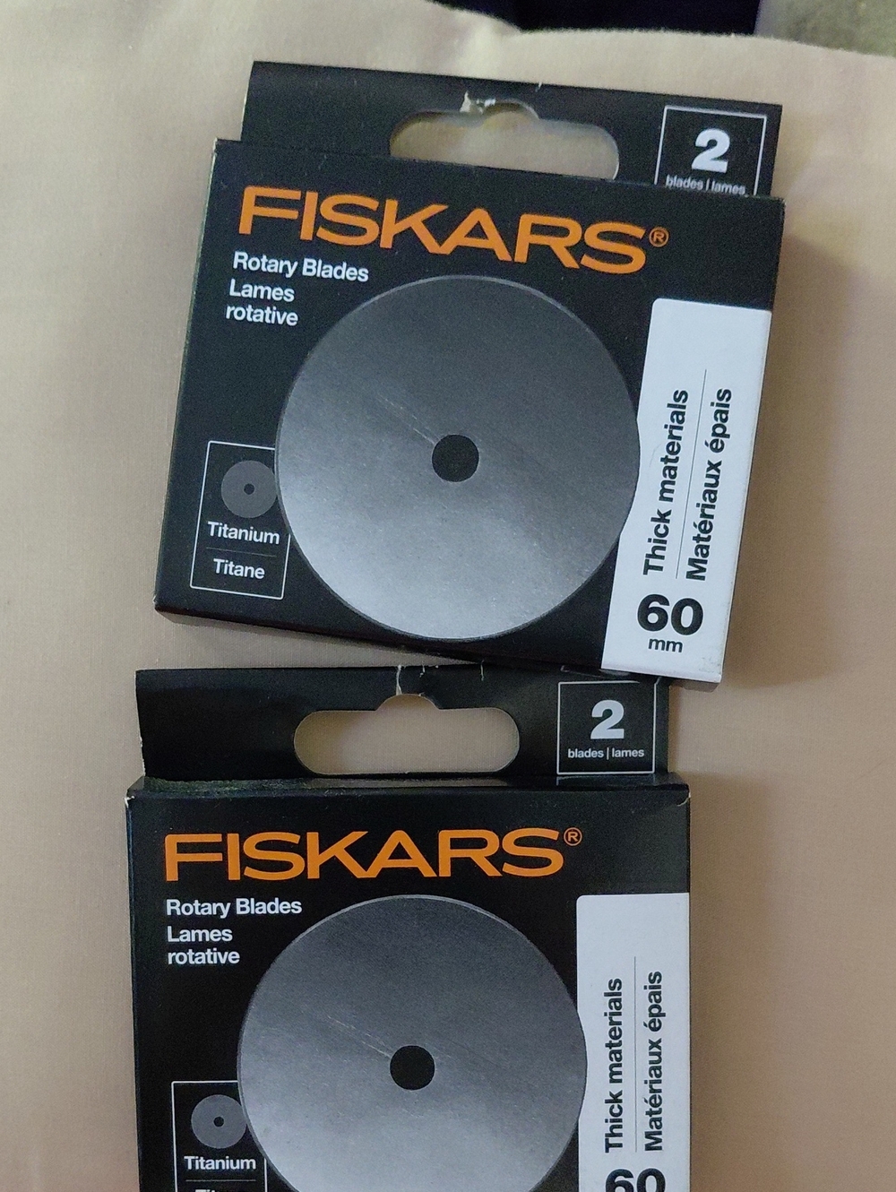 2 Packets Fiskars 60 Titanuim Blades